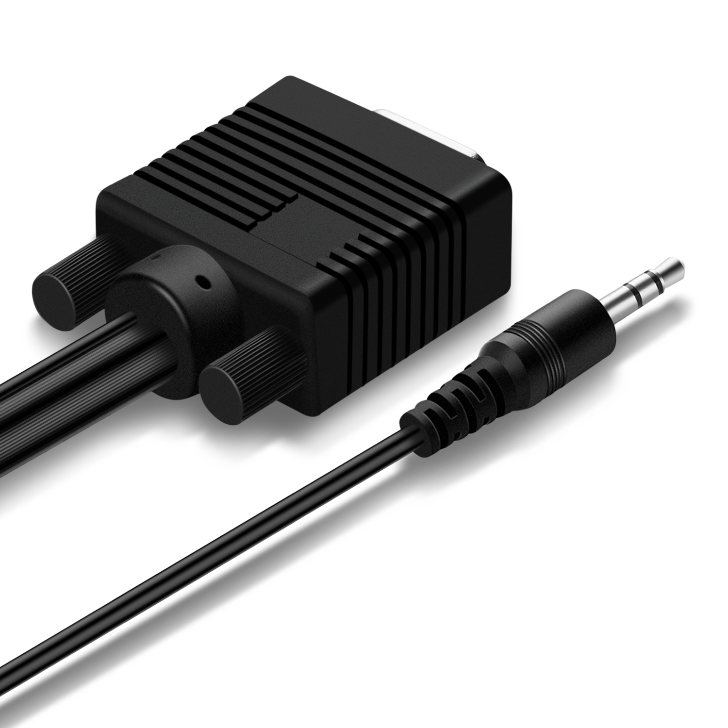 15Ft VGA Cable with Audio 3.5mm AUX Jack Wire Cord Stereo Sound SVGA