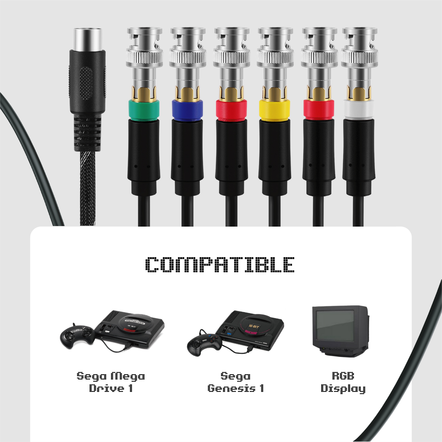 Sega Genesis Component Video Adapter for TV, Monitors and