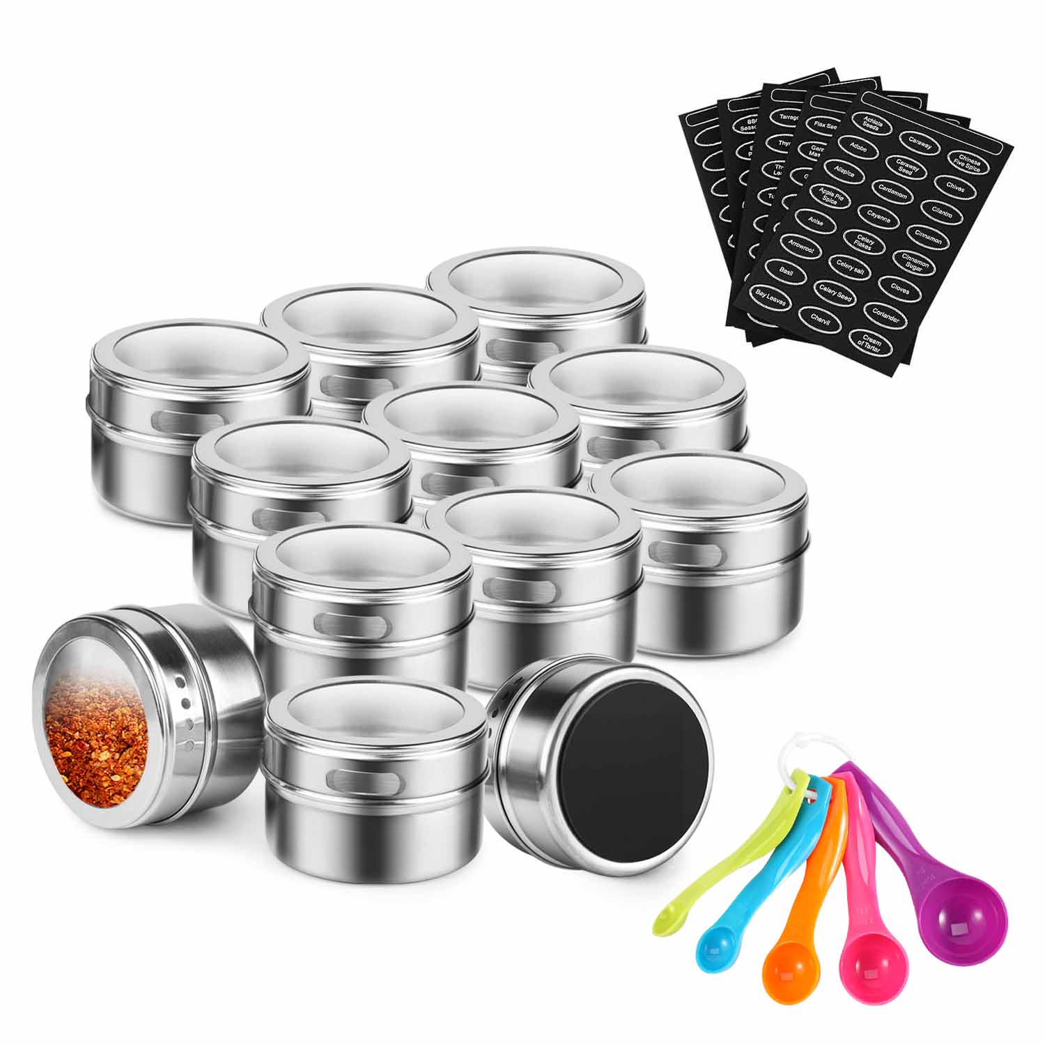 spice tins with clear lids