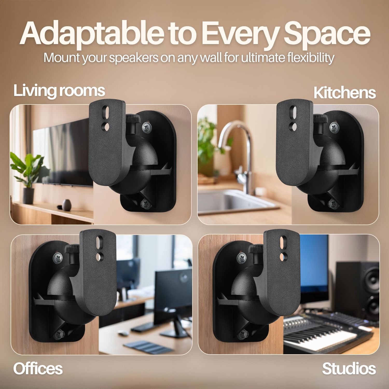 Satellite Speaker Wall Mount Bracket Ceiling Mount Clamp Swivel and