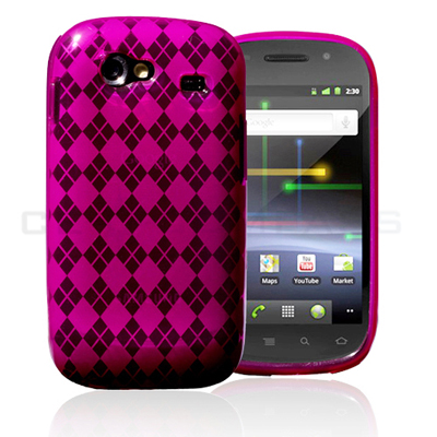 Pink Rubberized Snap On Hard Case Cover For Samsung Nexus S I9020 