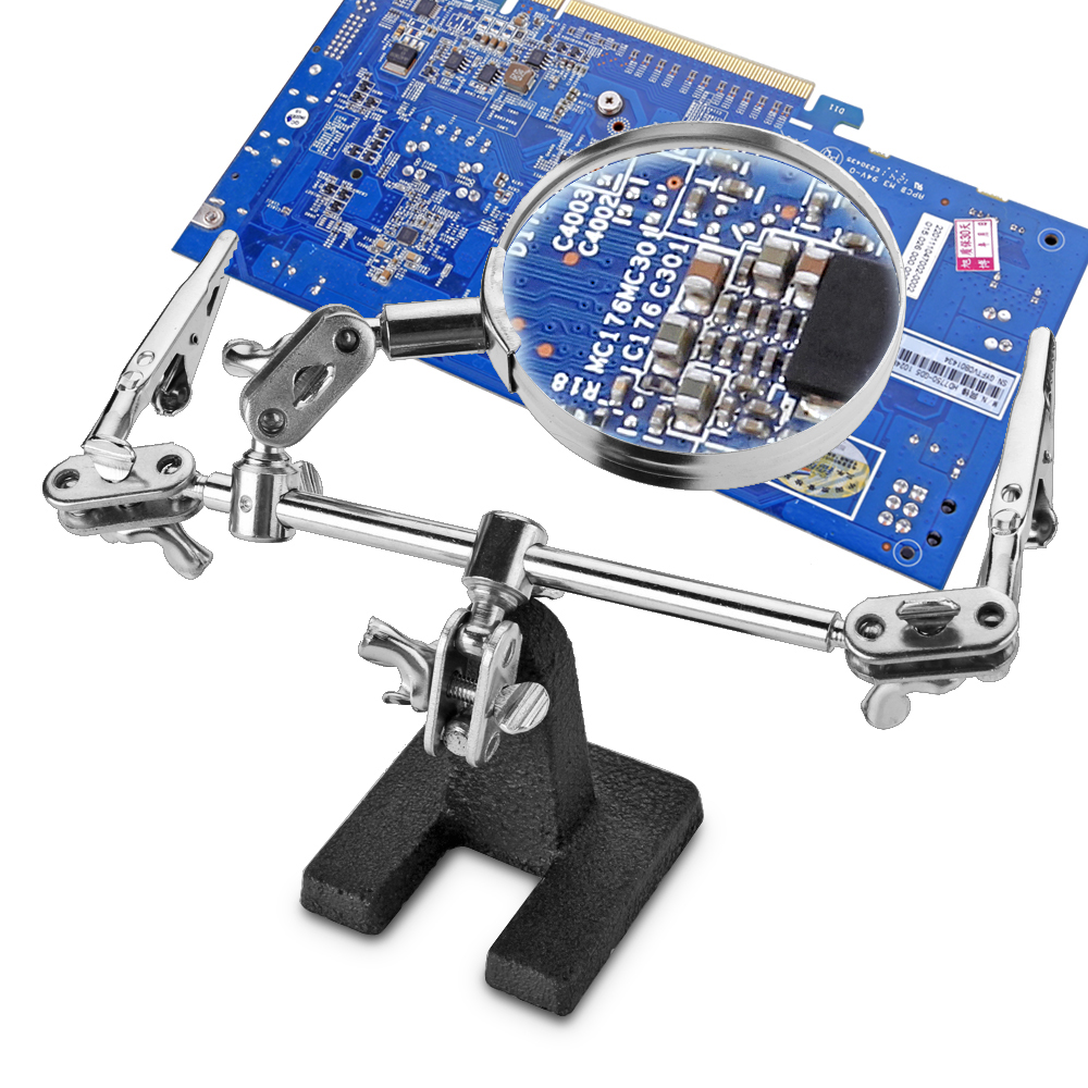 Helping 3rd Hand Soldering Iron Hobby Tool w/ Vise Clamp & 3x
