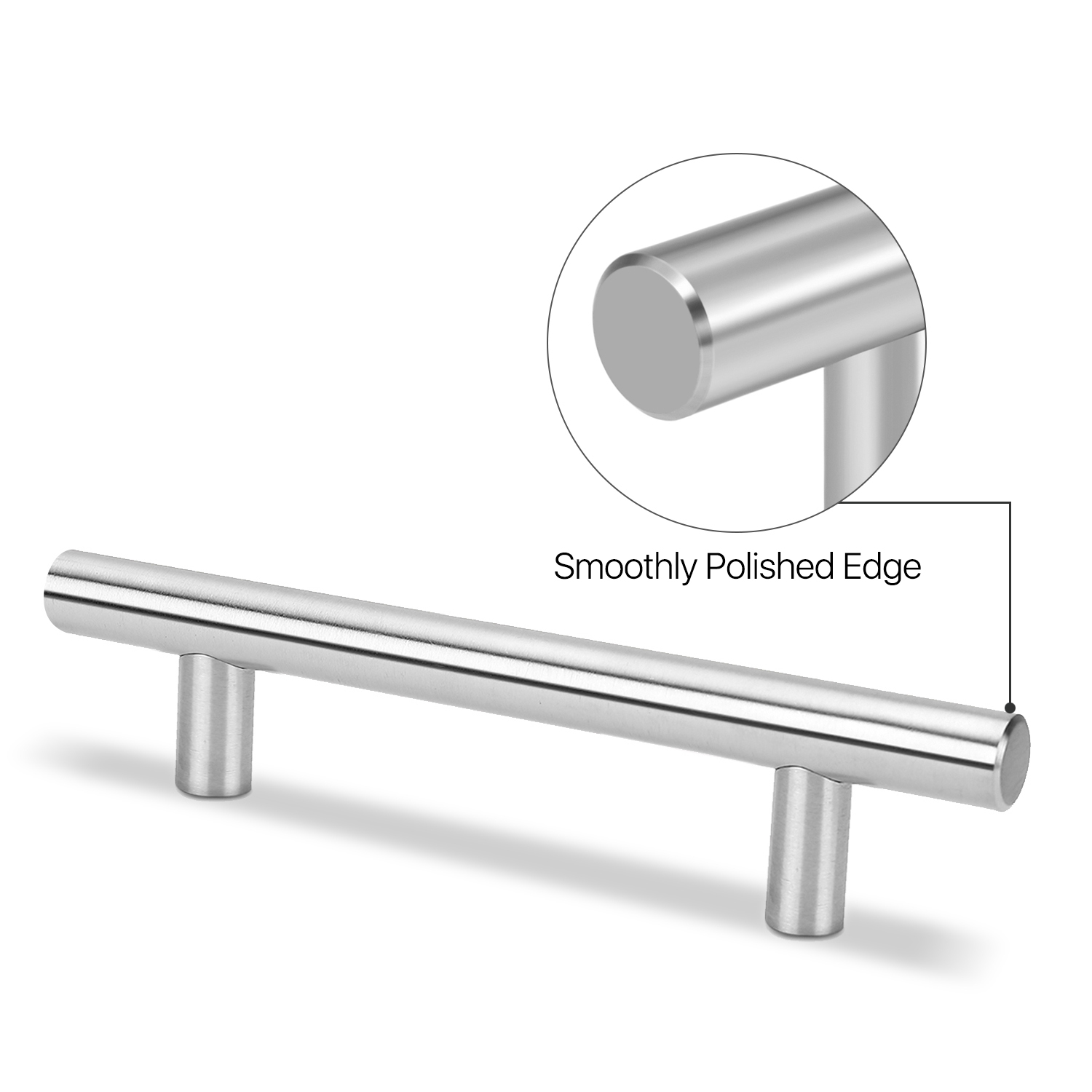 Stainless Steel Cabinet Handles - Featuring solid stainless steel finished construction for durability and rust protection that protects the pulls from damage. The sleek and stylish brushed nickel cabinet pulls with modern and clean design allows the pull bars to fit into any home