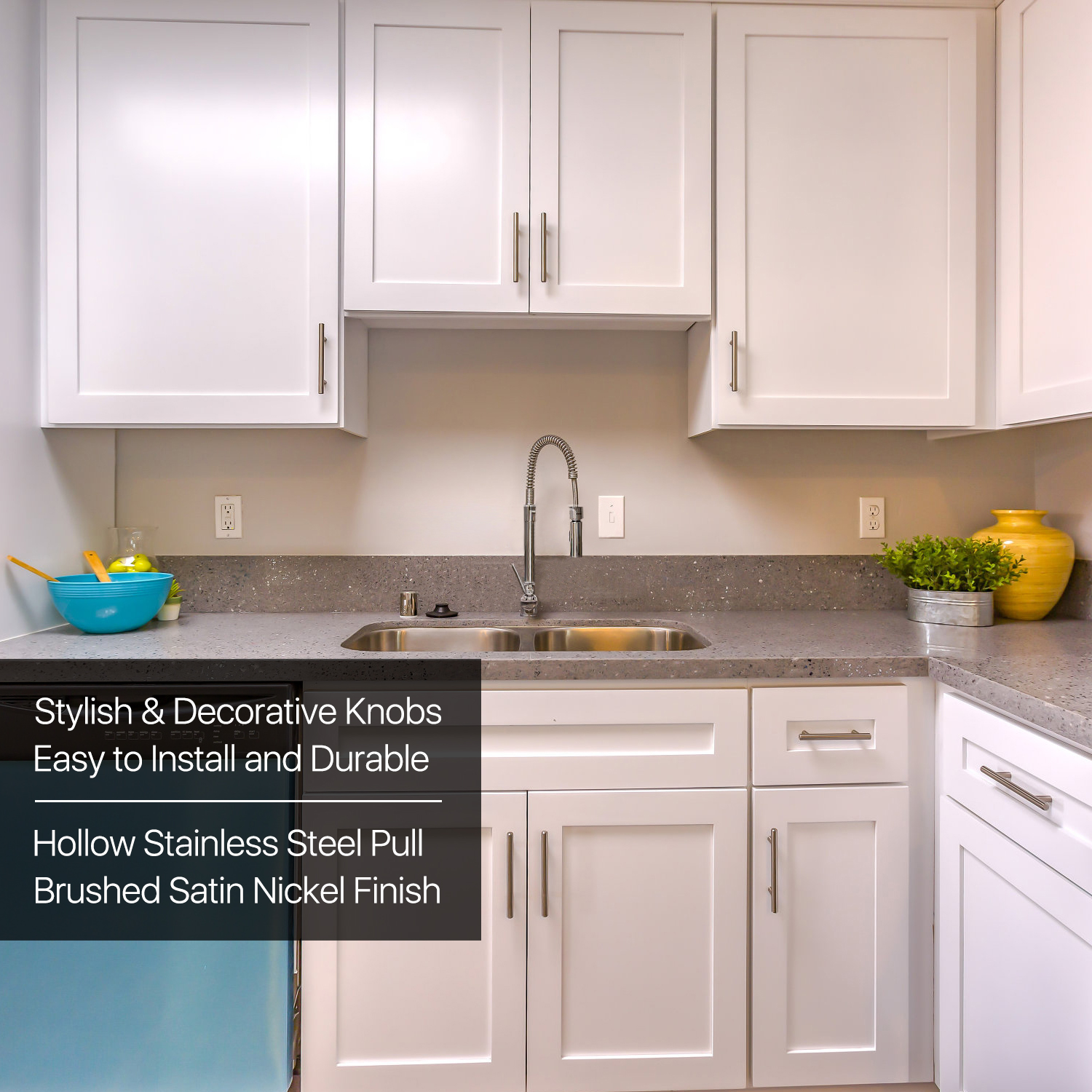 Satin Brushed Nickel Finish - Suitable for different styles of cabinets, wardrobe, chest and cupboard, and DIY projects. Provide a classy, European look to any door and drawer and prove both functional and elegant through years of use