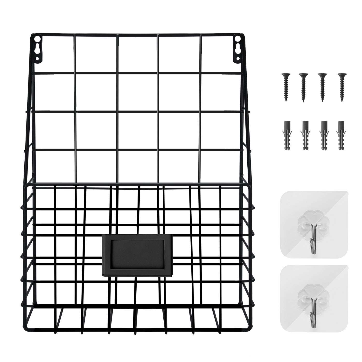 Easy to install on any wall using included mounting hardware, 2 Drill-free Adhesive Hooks or Screws and wall plugs; Approximate dimensions(inch/centimeter): 10.5 x 3.5 x 14in / 26.5x8.5x35.5cm
