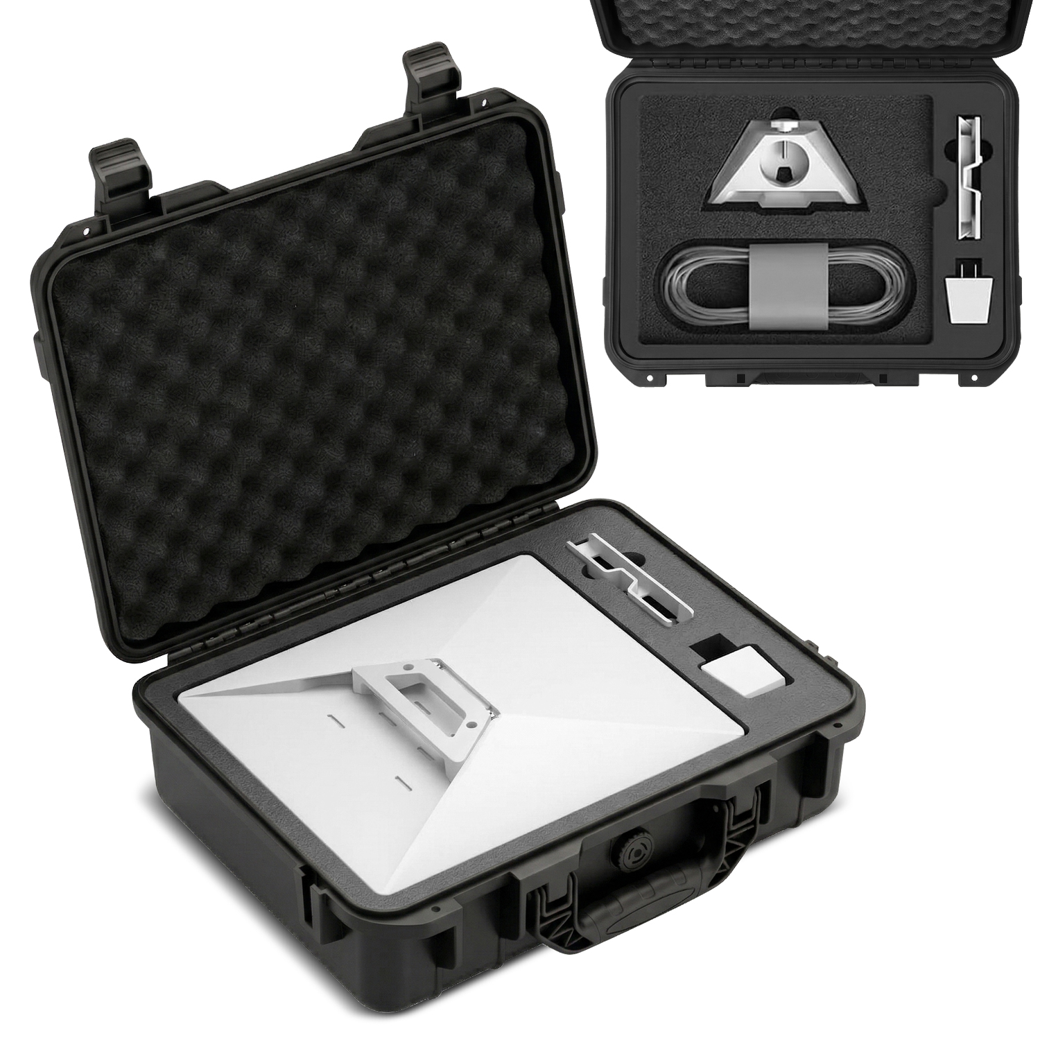 TNP for Starlink Mini Case - IP67 Waterproof Hard Travel Case for Starlink Mini - Precision Cut Foam for Satellite Dish, Kickstand, Pipe Adapter, Power Supply, & Cables, Ideal for Outdoor & Camping