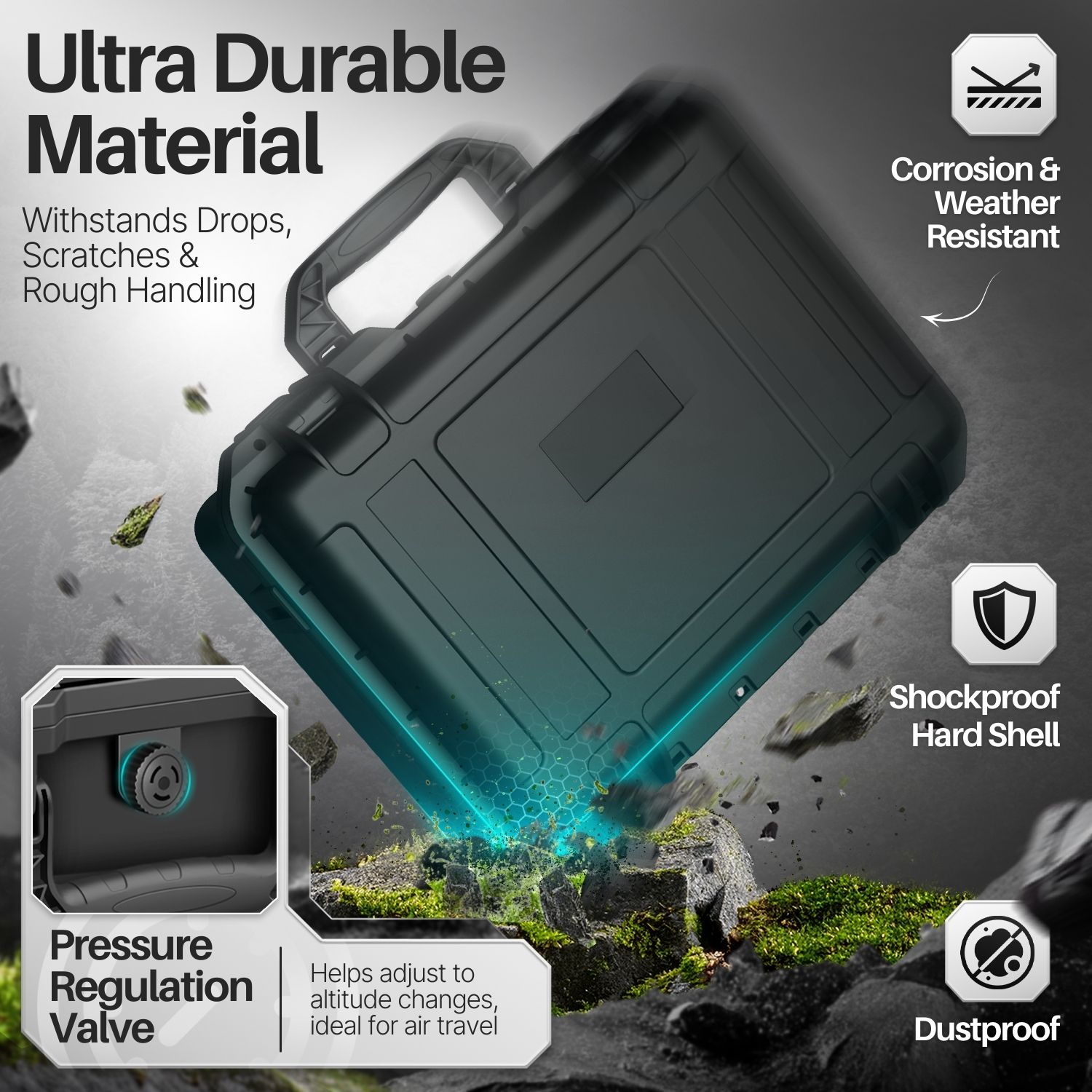 TNP for Starlink Mini Case - IP67 Waterproof Hard Travel Case for Starlink Mini - Precision Cut Foam for Satellite Dish, Kickstand, Pipe Adapter, Power Supply, & Cables, Ideal for Outdoor & Camping