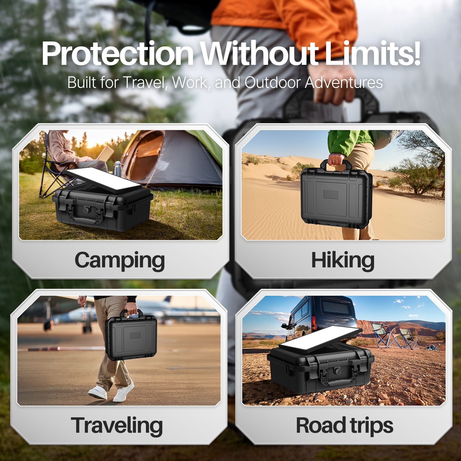 TNP for Starlink Mini Case - IP67 Waterproof Hard Travel Case for Starlink Mini - Precision Cut Foam for Satellite Dish, Kickstand, Pipe Adapter, Power Supply, & Cables, Ideal for Outdoor & Camping