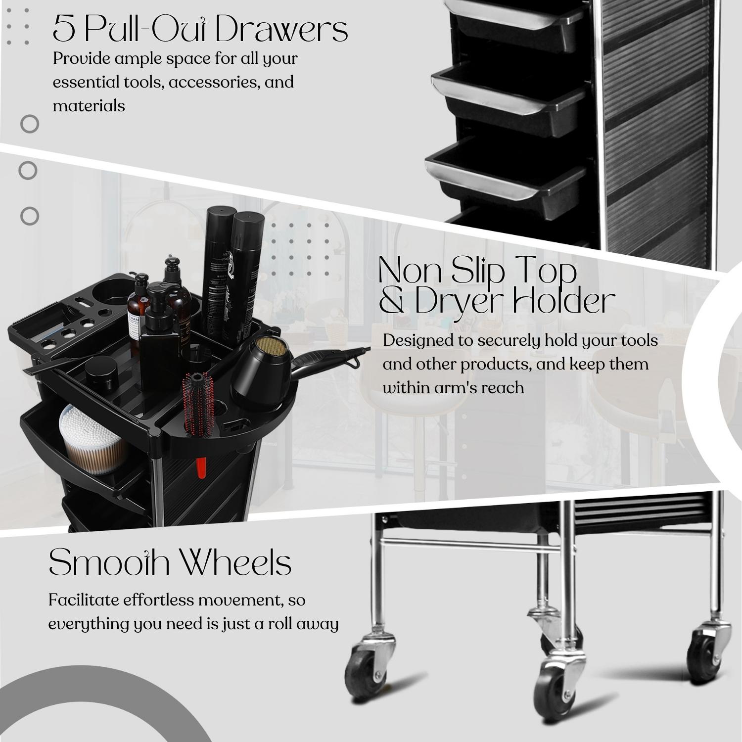 Salon Rolling Cart Trolley Beauty Hairdresser Barber Tool Organizer Storage Tray 817211094915 eBay