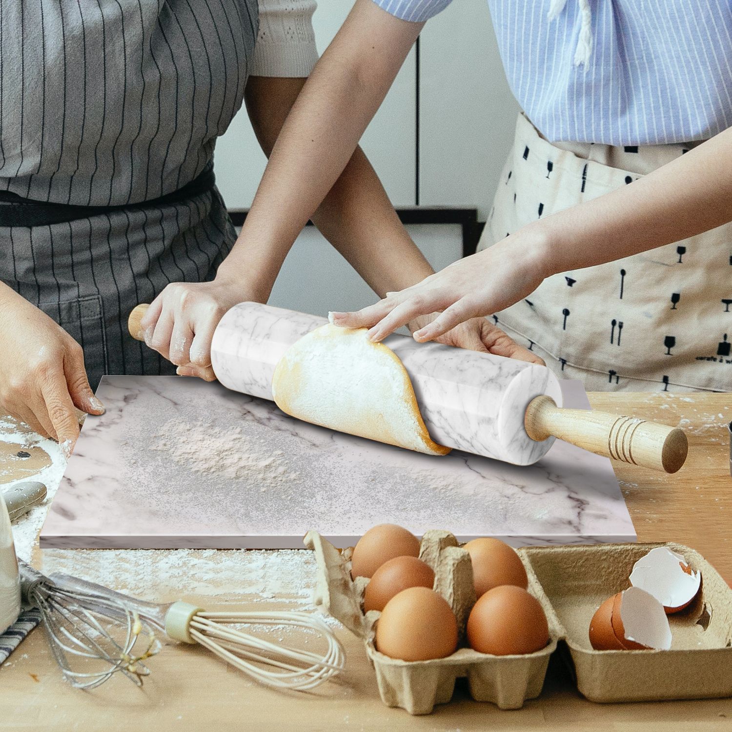 Convenient to Use - Excellent at holding temperatures cold and warm for perching food. Offers a nifty surface to store cheese, chocolates, or meat. The Marble board will not absorb food smells