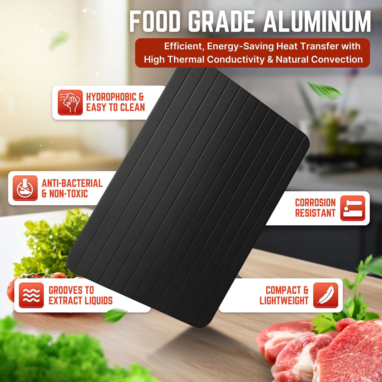 Even Thawing with Flip-Ready Thaw Plate &ndash; Designed as a reliable thawing plate for frozen meat, this tool enables you to flip items halfway through, ensuring even dethawing from all angles&mdash;perfect for quick, last-minute meal prep