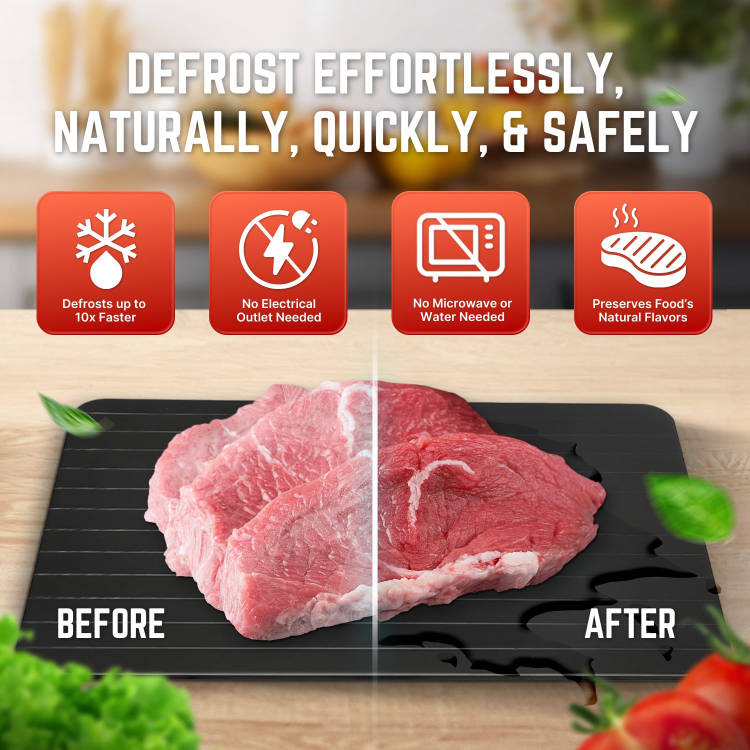 Fast Defrosting Tray Thawing Plate Board No Electricity for Frozen