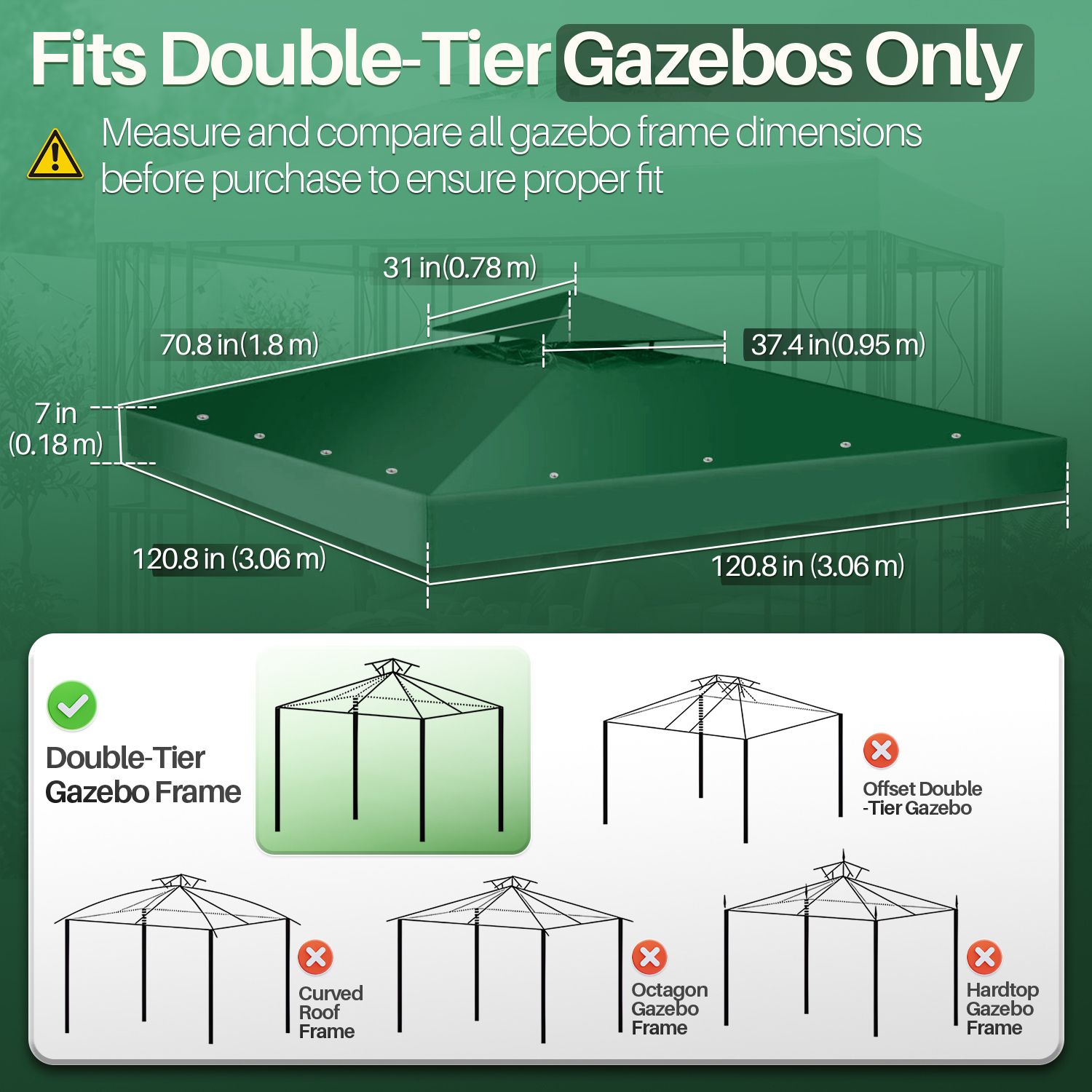 Enhanced Airflow: The 2-tier tent 10 x 10 canopy replacement top boasts a ventilated top, which provides a more enjoyable outdoor experience by reducing heat and minimizing the risk of wind damage