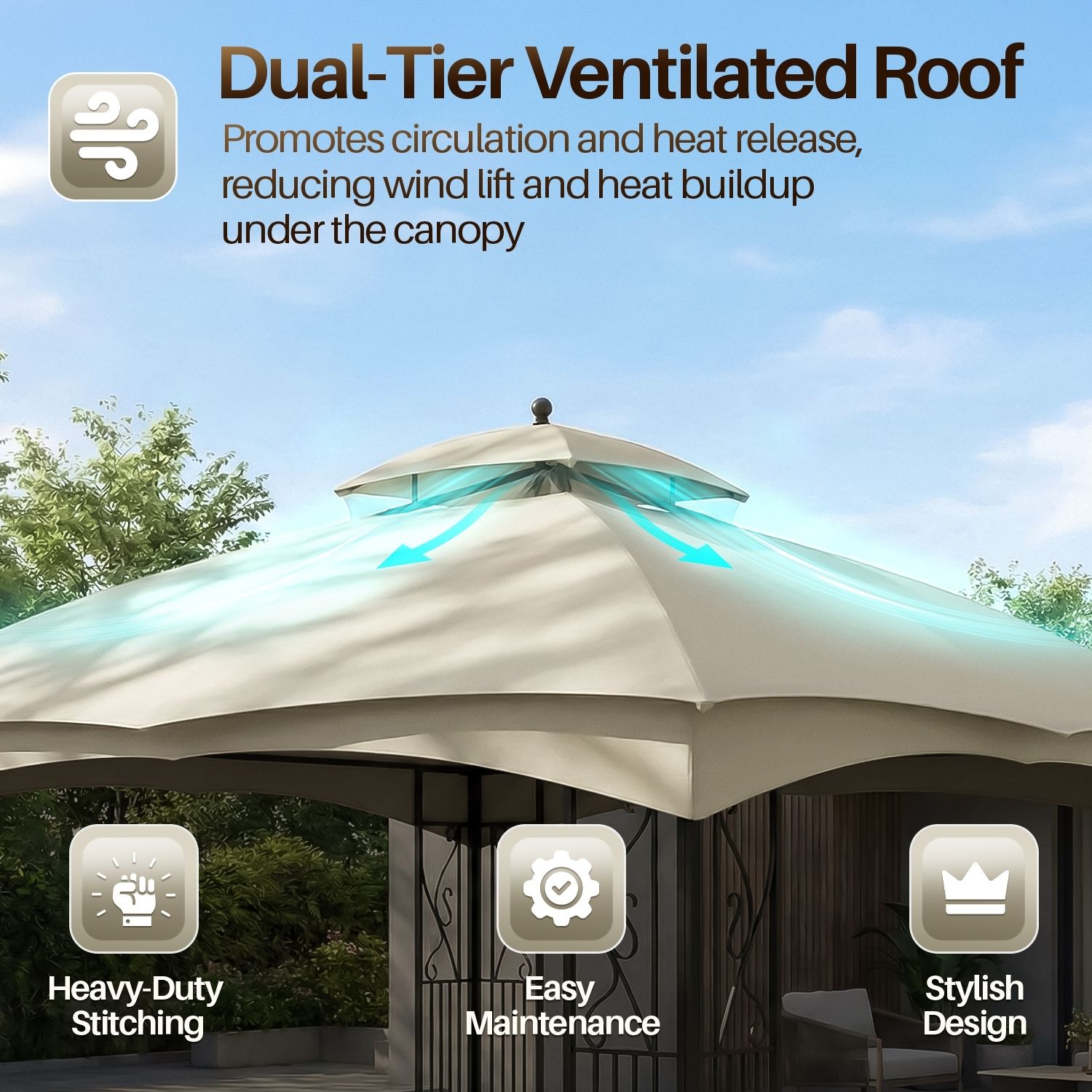 Outdoor Use - This outdoor canopy replacement tent is ideal for outdoor patio recreational activities, commercial activities, outdoor celebrations, birthday parties,&nbsp;events, picnics, barbecues, and social activities