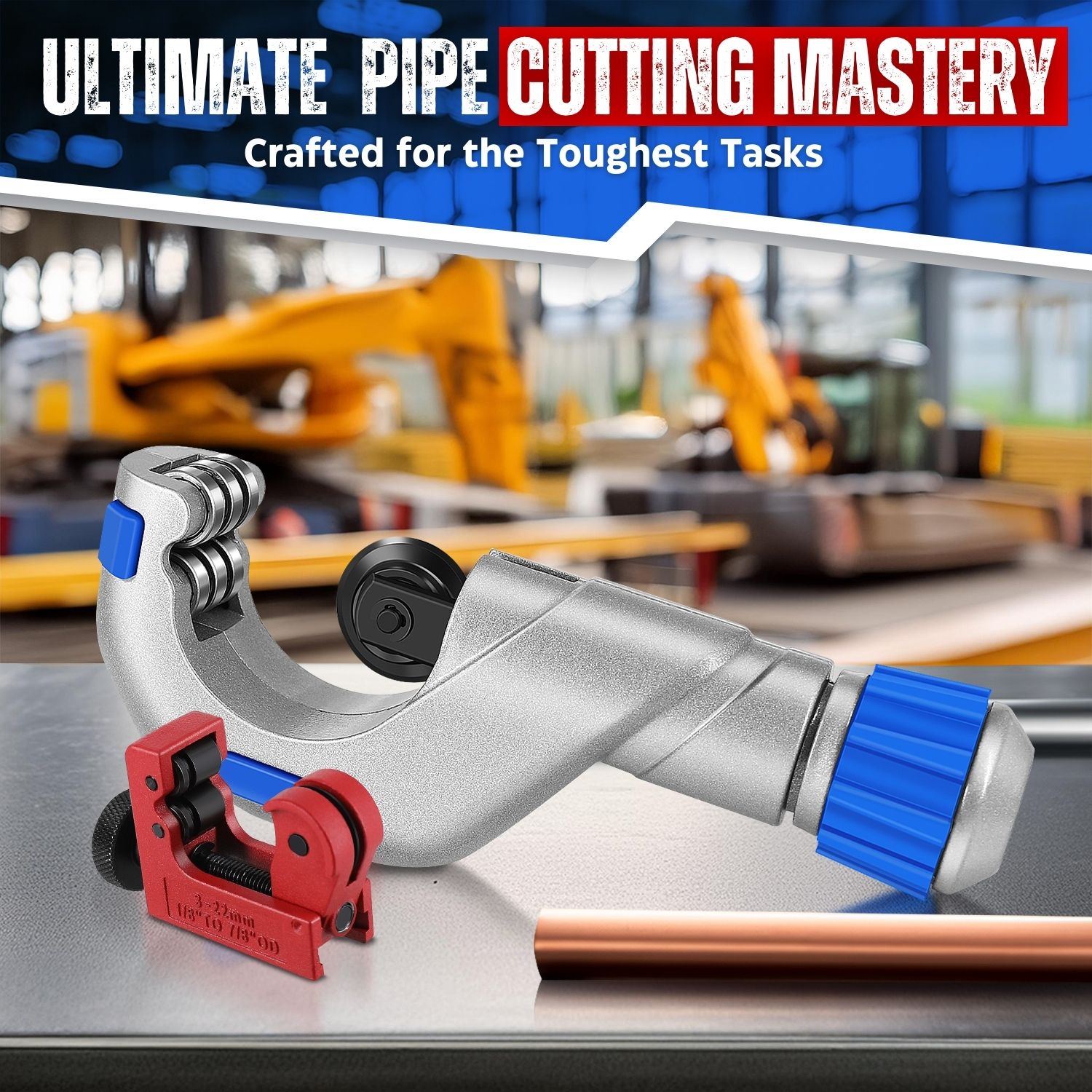 Ultimate Pipe Cutter Set: Includes two copper cutters - a large pipe cutter that handles pipes from 1/4" to 2" outer diameter & a mini pipe cutter ideal for smaller pipes ranging from 1/8" to 7/8"