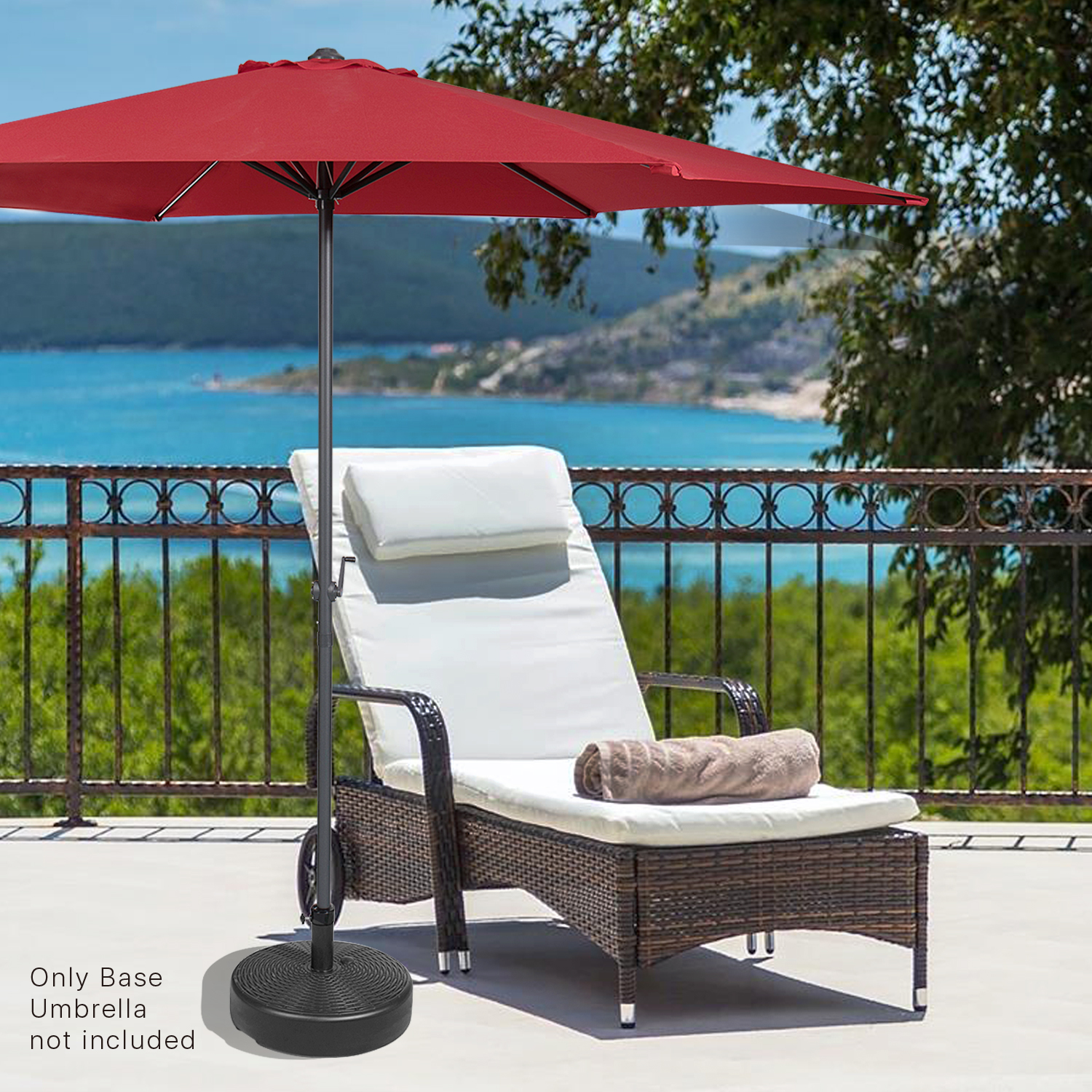 Patio Umbrella Base Weighted Plastic Stand Outdoor Parasol Stand Umbrella Holde 810651037689 Ebay