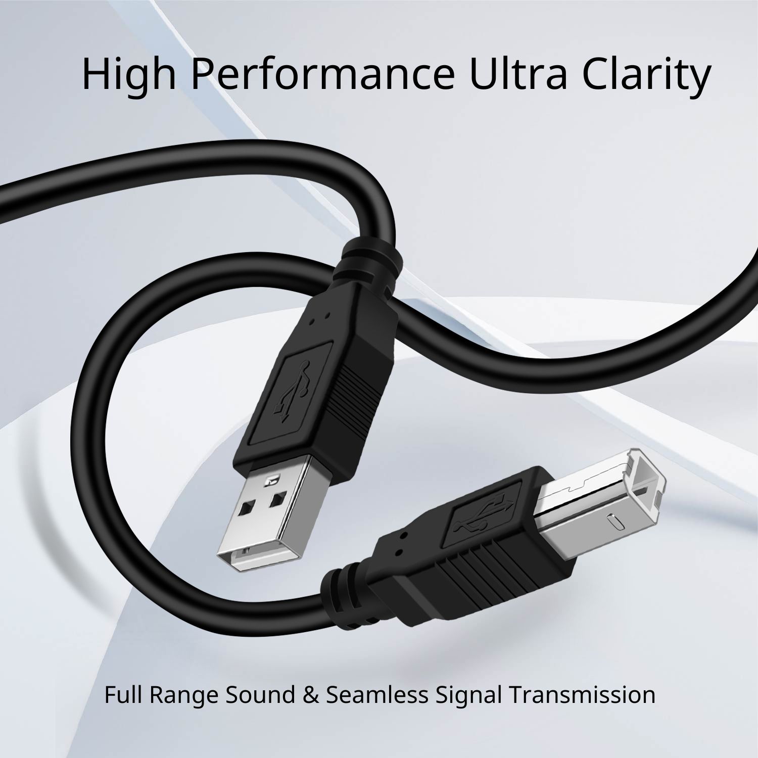 Multi-Purpose USB Printer Cable: Reliably connect your Mac or PC to printers, scanners, MIDI controllers, audio interfaces, and other USB-B 2.0 devices with this sturdy USB-A to USB-B cable. Designed for printing, file transfers, and device syncing, it&rsquo;s a dependable printer cable for both home offices and professional workspaces