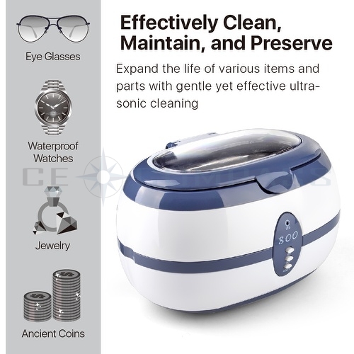 Ultrasonic Jewelry and Eyeglass Cleaner Cleaning Machine 800 Series Iron Gray
