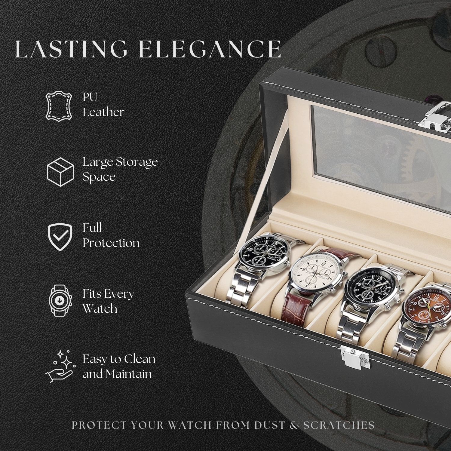 Watch Box Organizer For Men And Women Jewelry Watch Case Display (6
