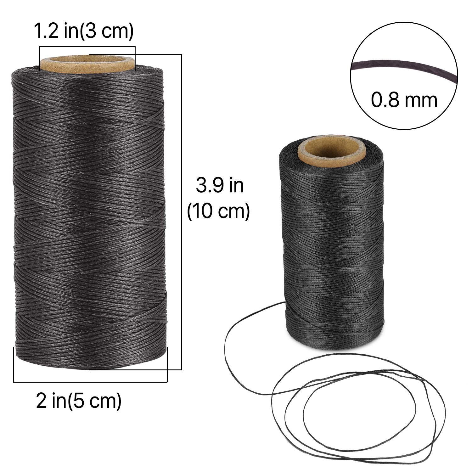 Durable waxed coated thread with endless uses for crafts, DIY, leather stitching and sewing, repair, and more