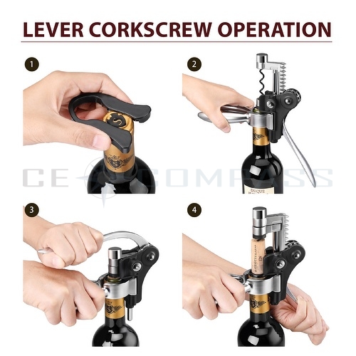 Wine Bottle Rabbit Opener Corkscrew Collar Pourer Set  