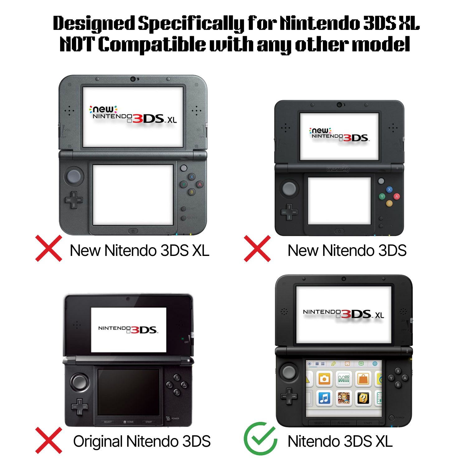 Protect your device from fingerprints, dust, and scratches; Protect your Nintendo 3DS XL against everyday hazards and scratches