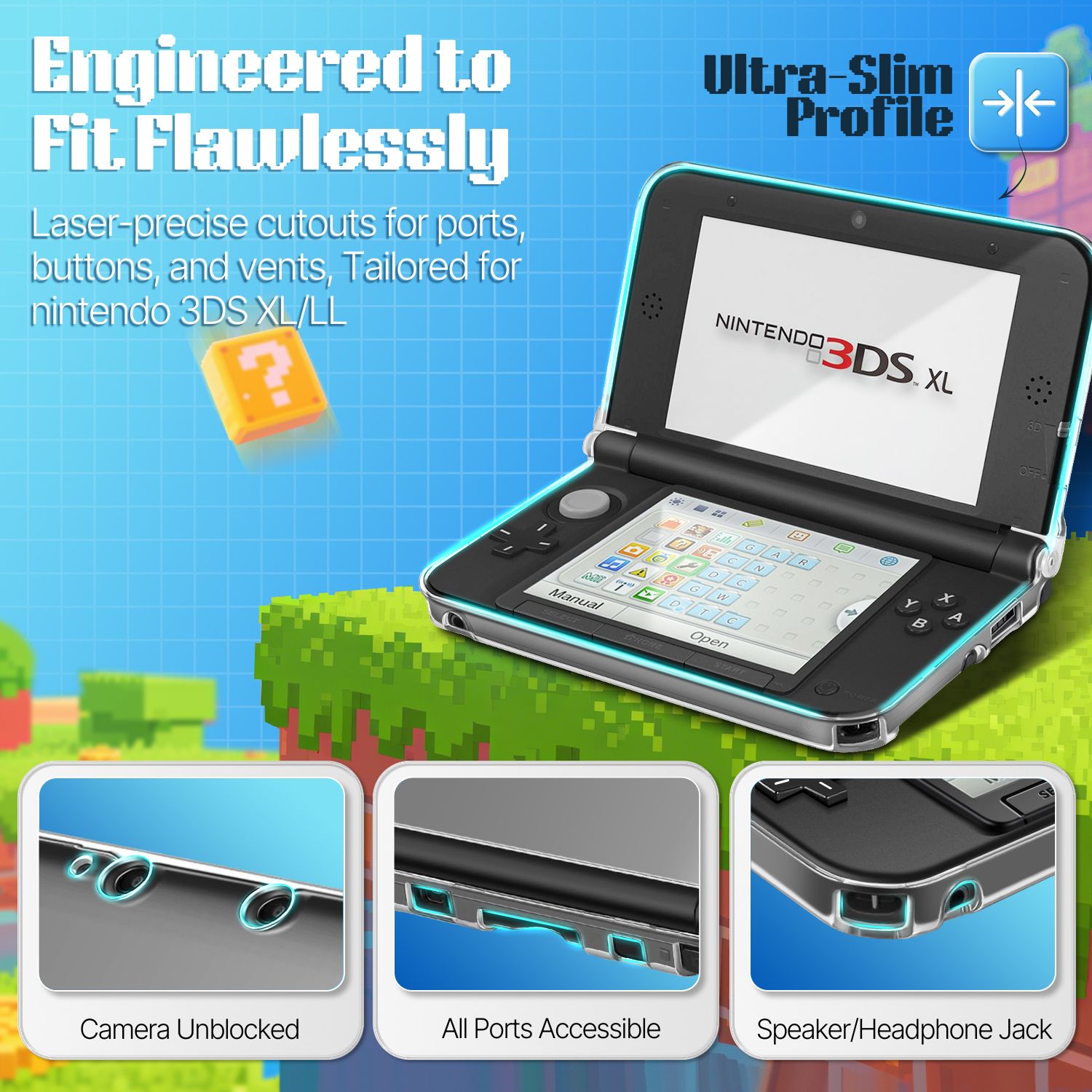 Clear Hard Crystal Protective Case Cover For Nintendo 3DS XL
