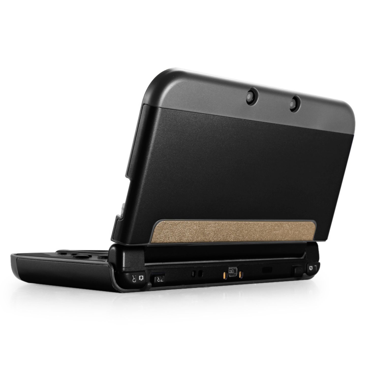 Plastic + Aluminium Full Body Protective Snap-on Hard Shell Skin Case Cover Black for New Nintendo 3DS LL XL 2015
