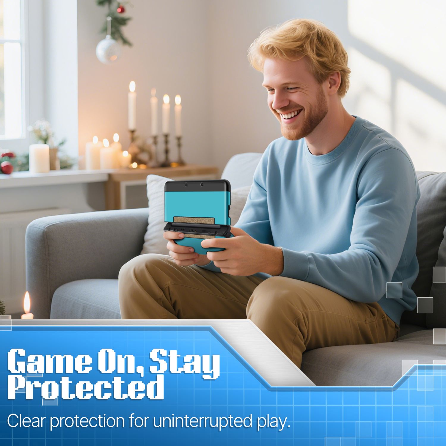 Plastic + Aluminium Full Body Protective Snap-on Hard Shell Skin Case Cover Light Blue for New Nintendo 3DS LL XL 2015