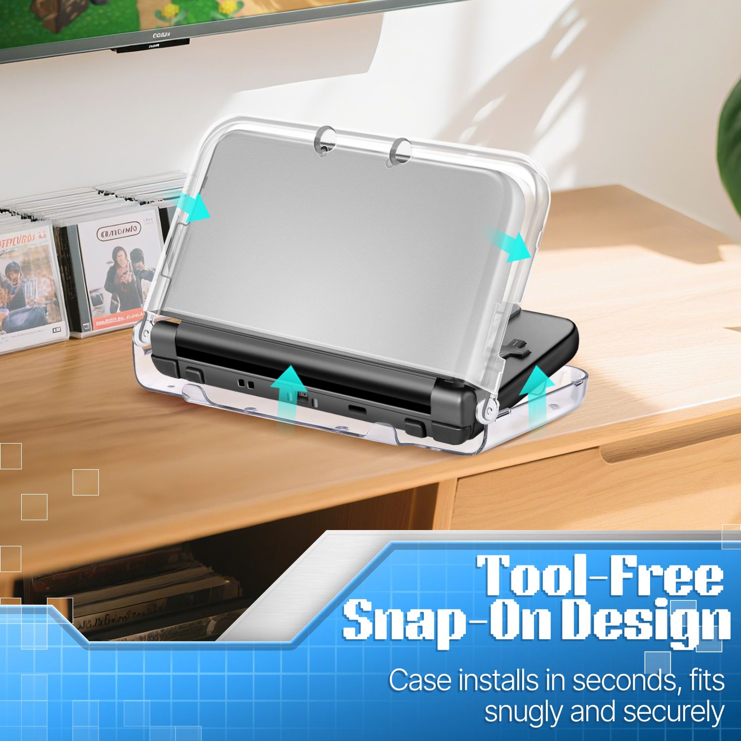 3DS&ケース Clear Crystal Hard Shell Protective Case Cover for New 2015