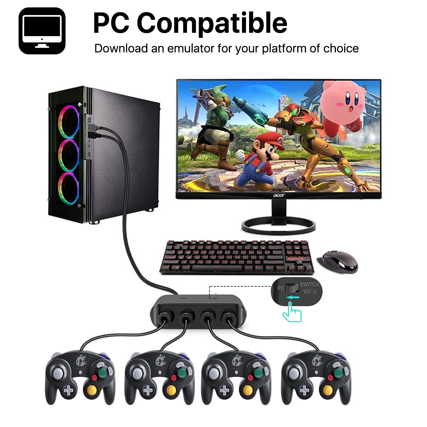 GameCube Controller Adapter for Nintendo Switch Wii U ...