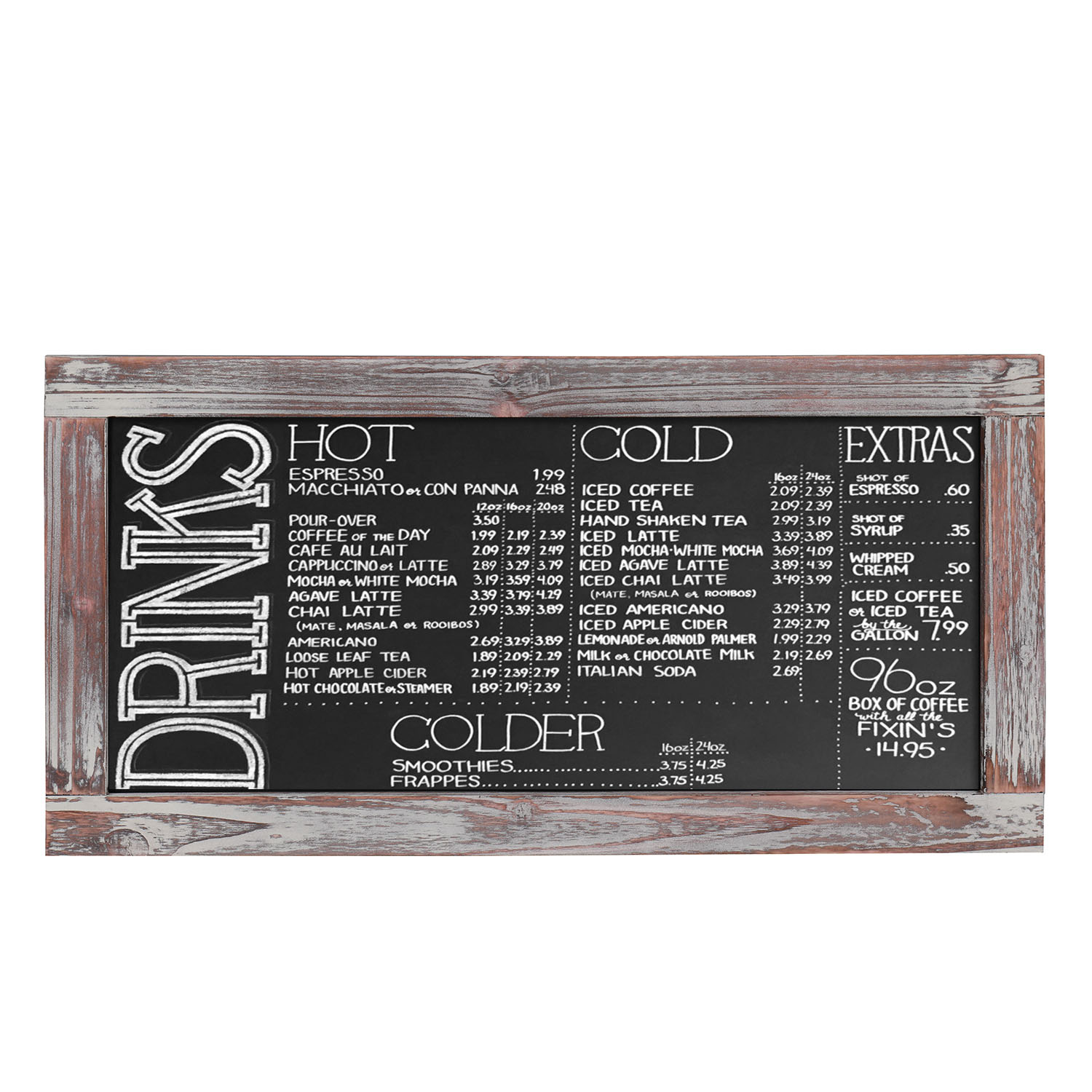 Wall Chalkboard Sign Rustic Wooden Framed A Hanging Decorative