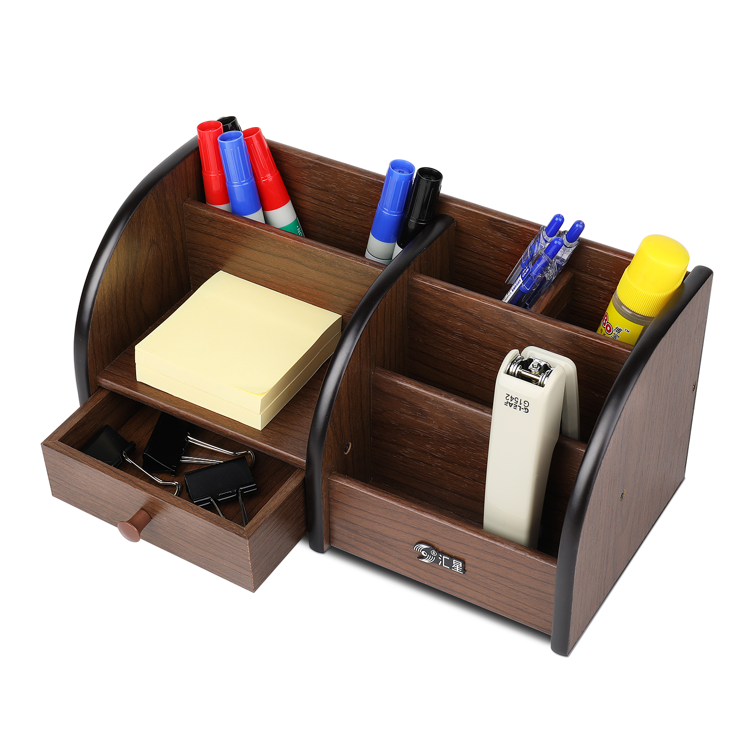 Wooden Desk Organizer Sorter Drawers Tabletop Shelf Rack Shelf Pen ...