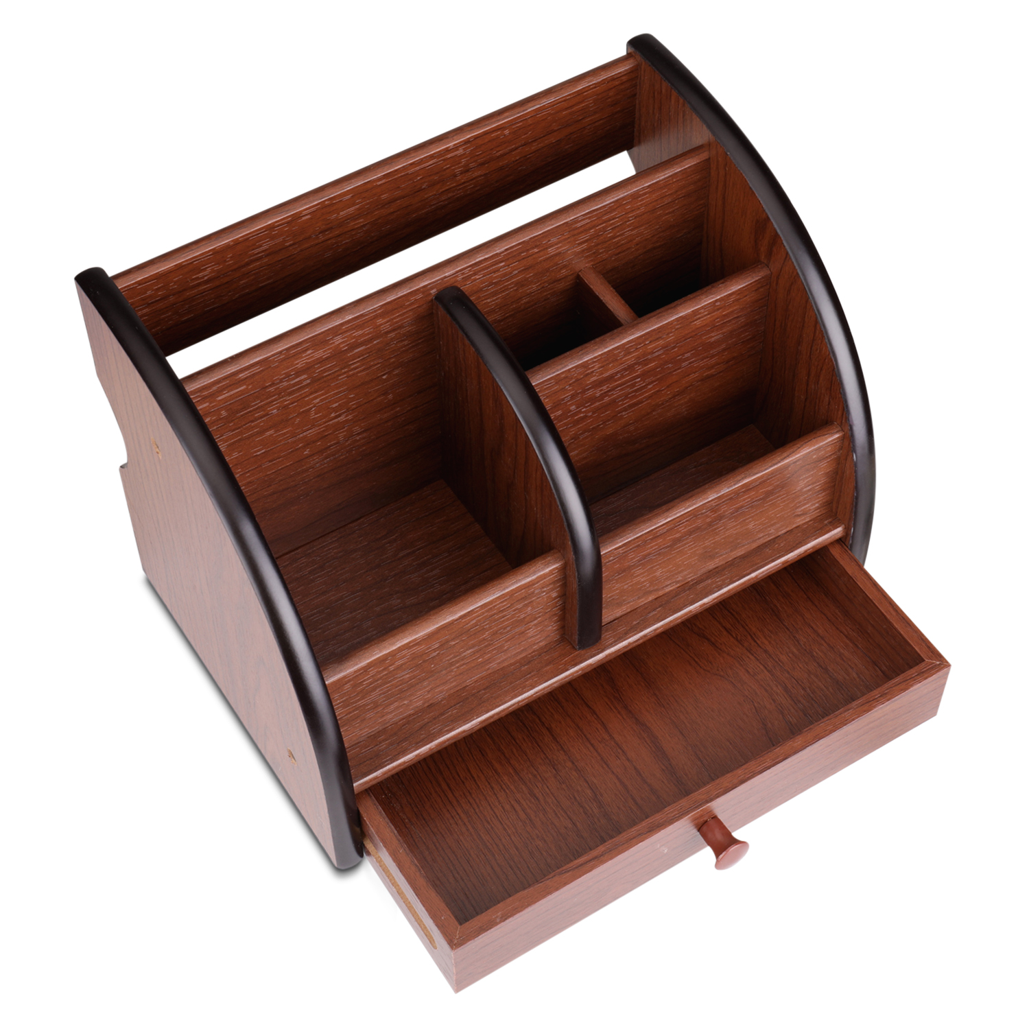 Wooden Desk Organizer W Drawer Office Supplies Desktop Tabletop