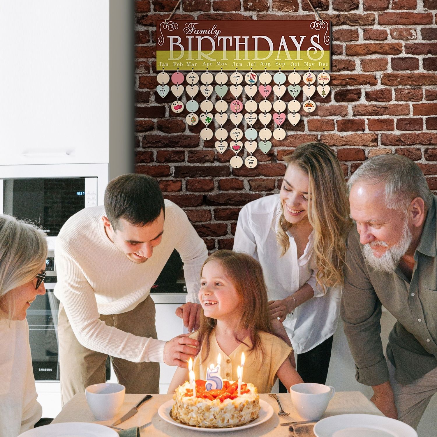 Great gift for any occasion: Perfect for housewarming, birthdays, holidays, or weddings, these wooden family birthday hearts and round tags are a thoughtful and unique present that anyone will appreciate.