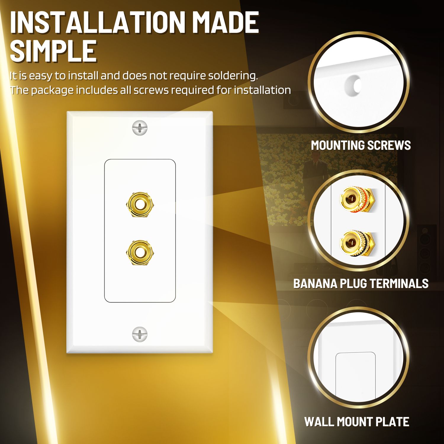 Optimized Audio Output: With high-amperage and wattage capabilities, our home theater wall plates ensure each note is precise, distortion-free, and powerful for an ultimate auditory experience.