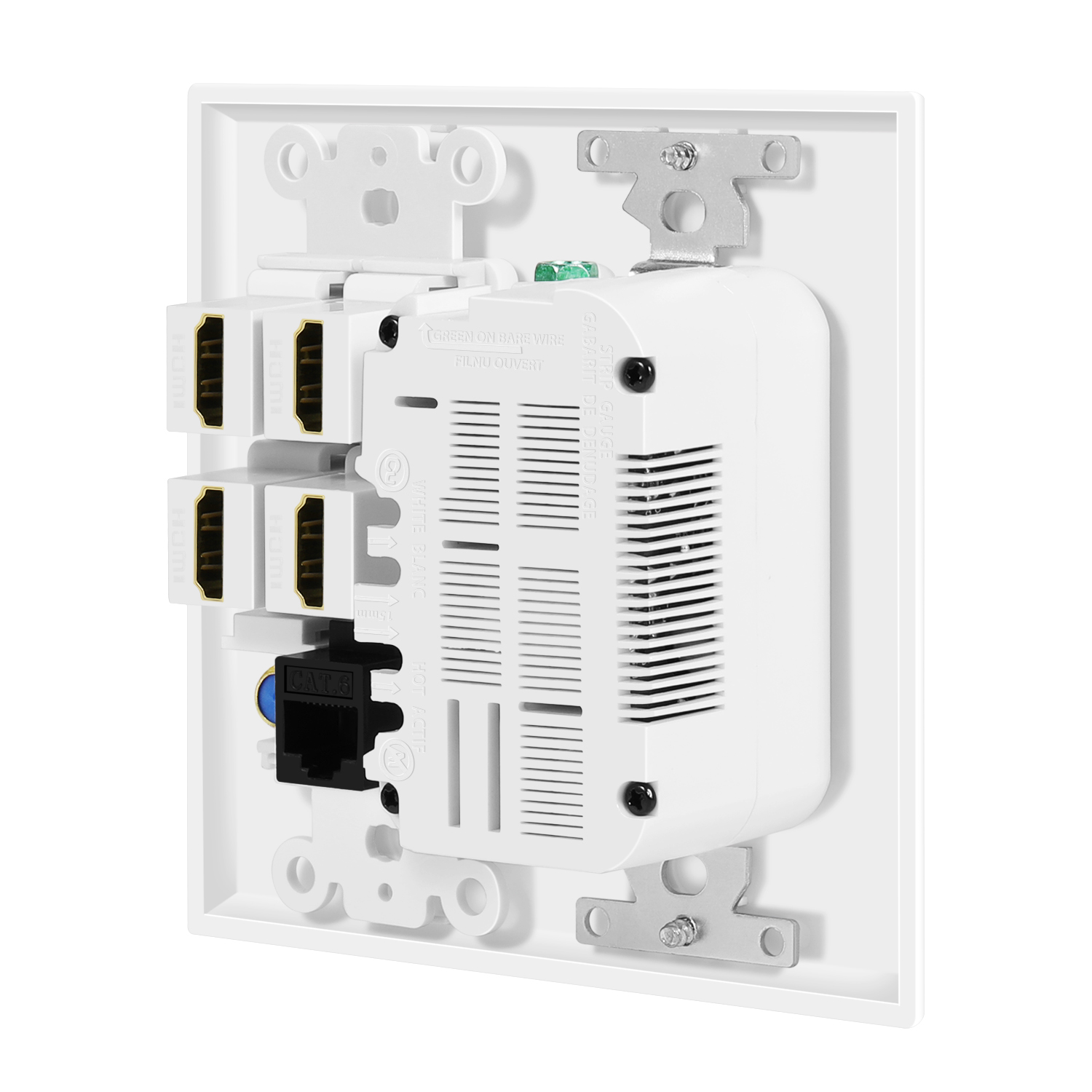 Outlet with USB Ports Fast Charge - Experience the convenience of fast charging with the included USB ports. Our usb faceplate outlet fits standard size wall plates and provides power to your devices