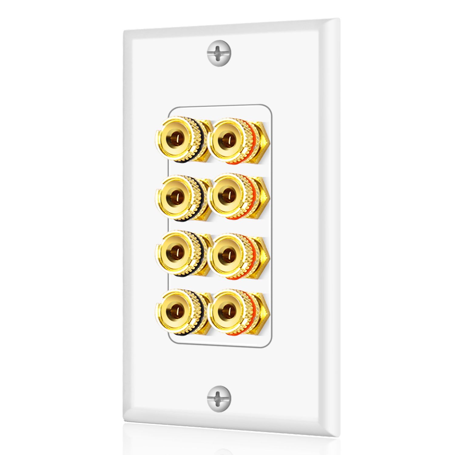 Home Theater Speaker Wall Plate Outlet 4 Speaker Panel Banana Binding