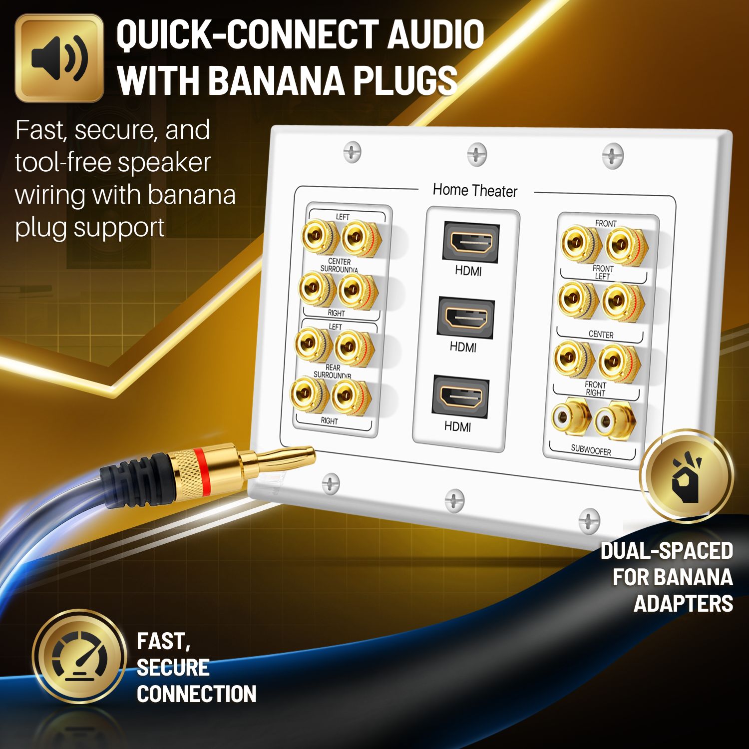 7.1 Surround Home Theater Licencia De Pared Poste De Encuadernación De