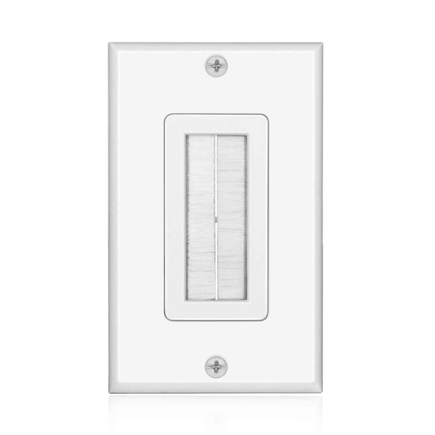 Brush Wall Plate Single Gang Bristles Port Insert Cover