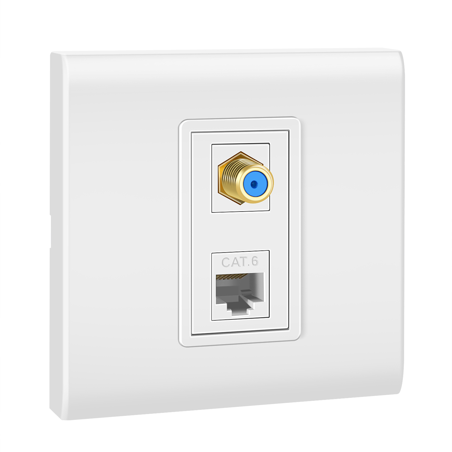 Coaxial Connector Ethernet Network Faceplate Coax RJ45 Jack Socket