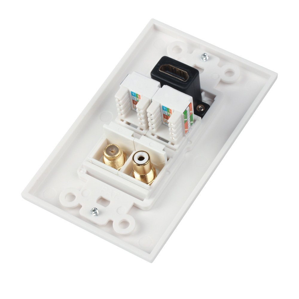 Standard size - The wall plate HDMI outlet features a standard size that fits into any standard wall box and mounting bracket, making installation quick and easy
