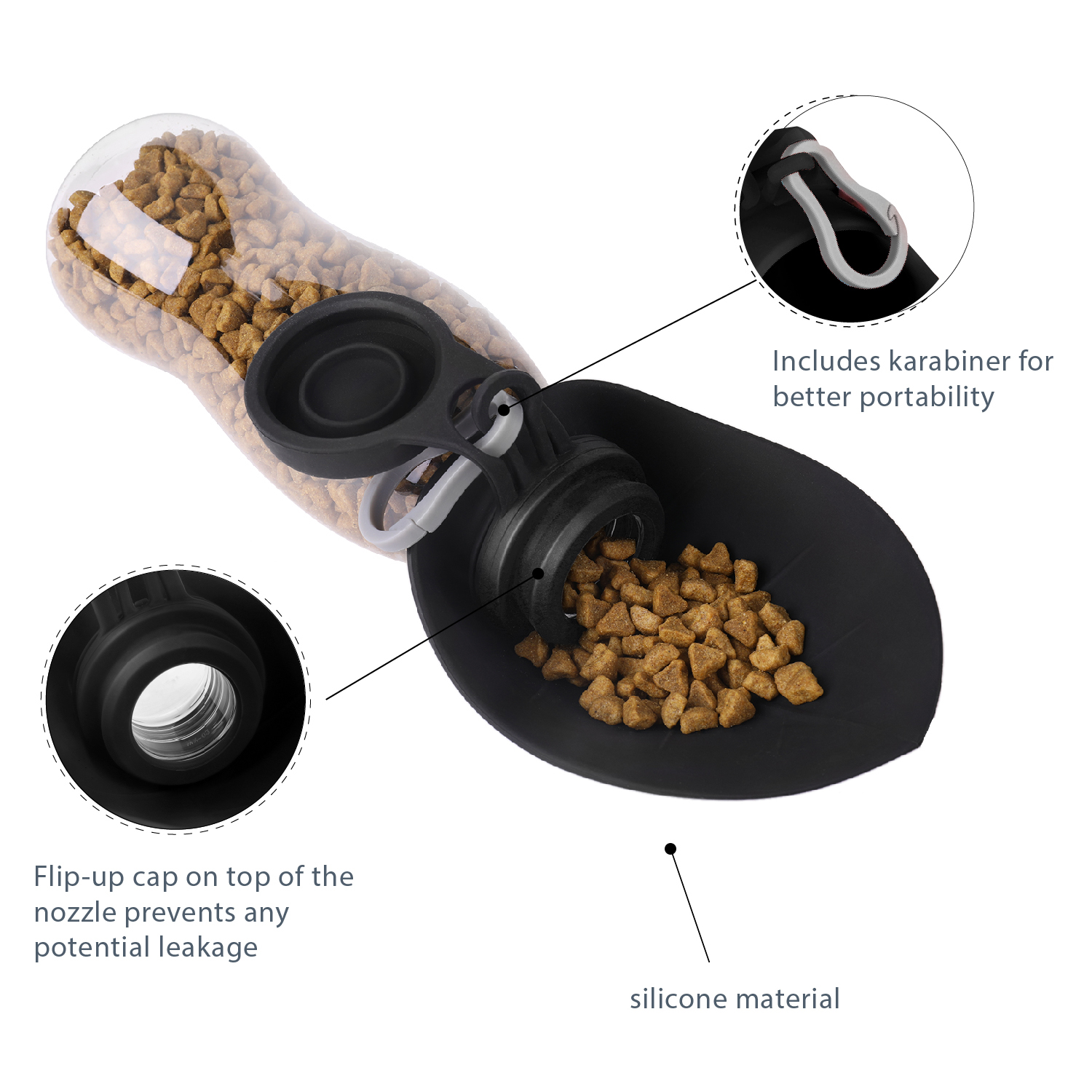 Durable & Expandable: Removable top can be washed and easily attached to larger water bottles. The perfect solution to keep your dog or other small pet hydrated while out and about