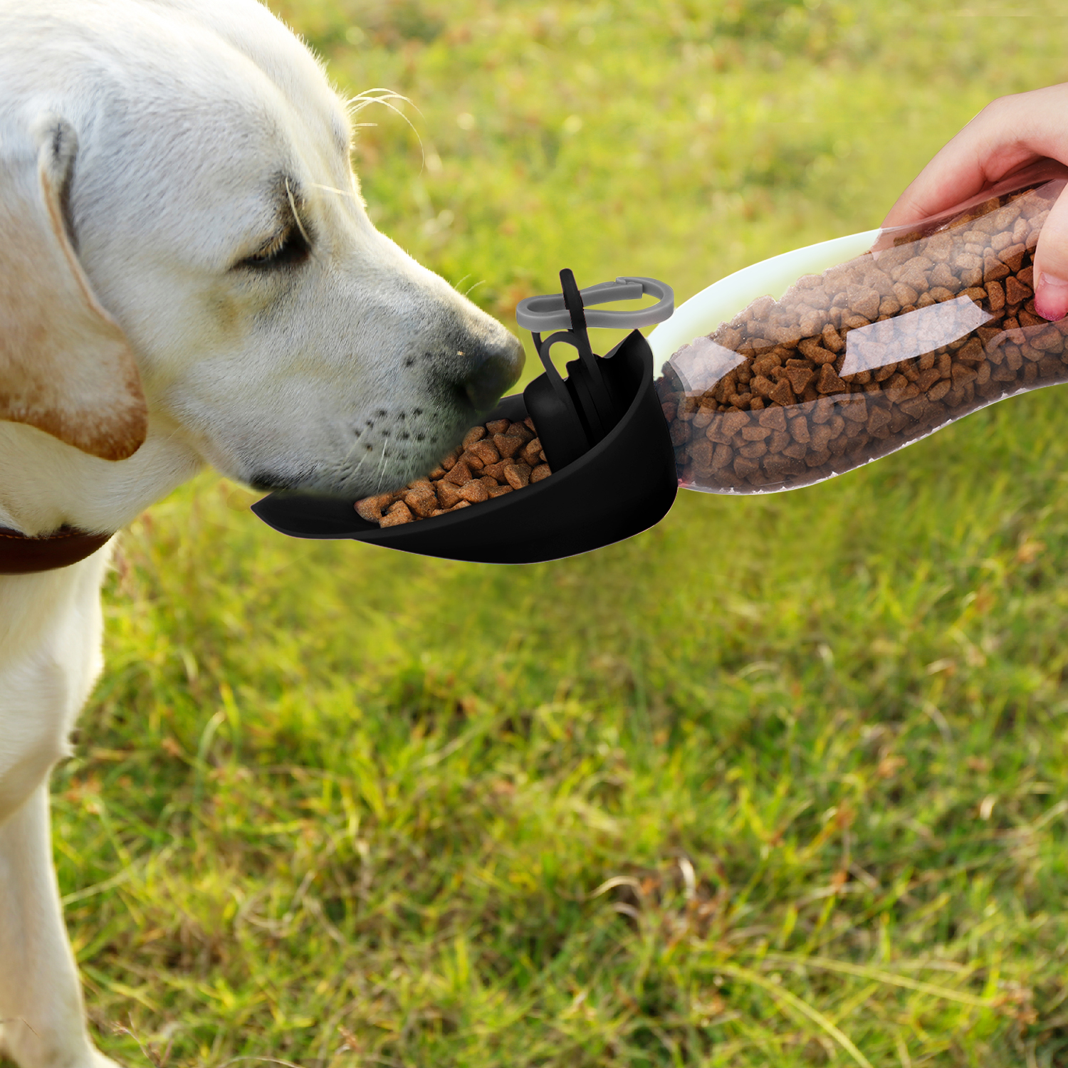 Easy Flip-up Tray: Flip up the silicone top to create an extra cup. No more wasted water, No more mess, and one less item to carry in the bag.