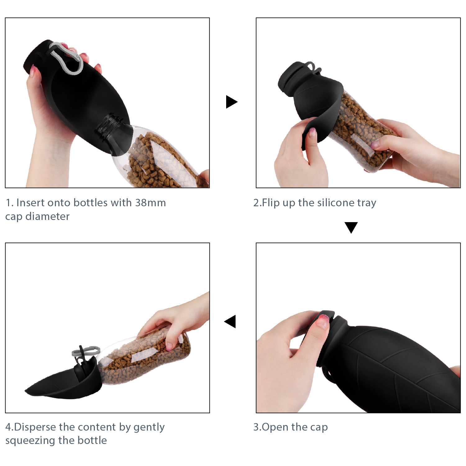 Portable: Included karabiner allows you to attach the bottle around your backpack, pet stroller, or travel crate so that you're never constrained when you are on the move!