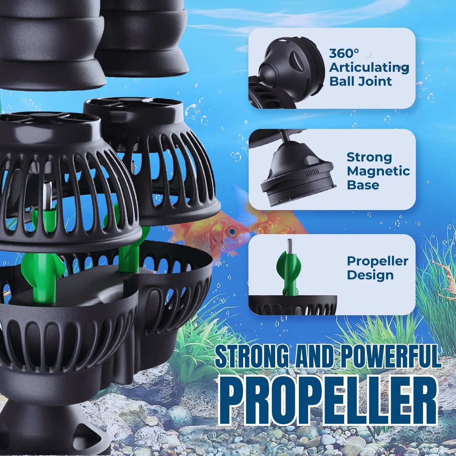 Magnet-suction cup support for free positioning in aquariums