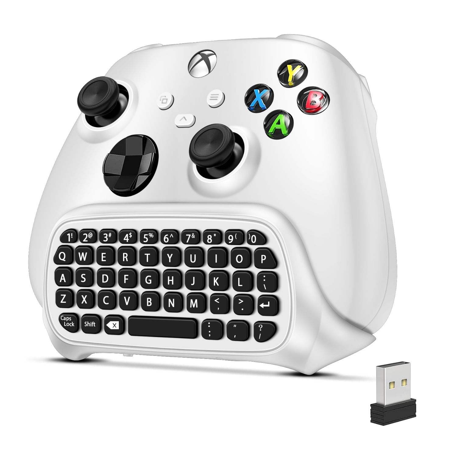 Xbox One Keyboard - 2.4Ghz USB Wireless Mini Bluetooth Chatpad Keypad Adapter Keyboard 47 Keys for Microsoft Xbox One Game Controller - Best Text Messenger for Xbox One White