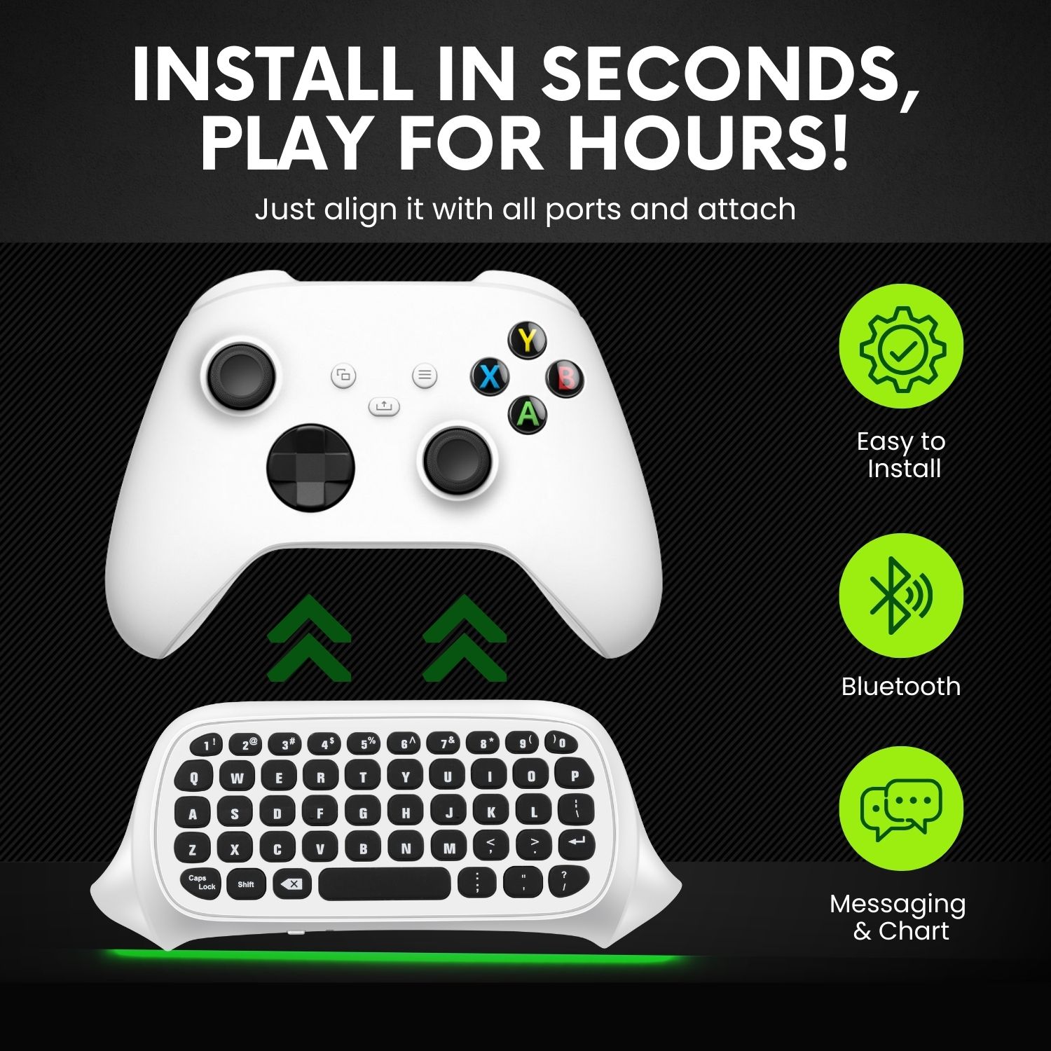 Enhance Your Gaming with Quick Messaging: The chatpad for Xbox One controller enables swift code entries, profile updates, and instant messaging, keeping you focused on the game