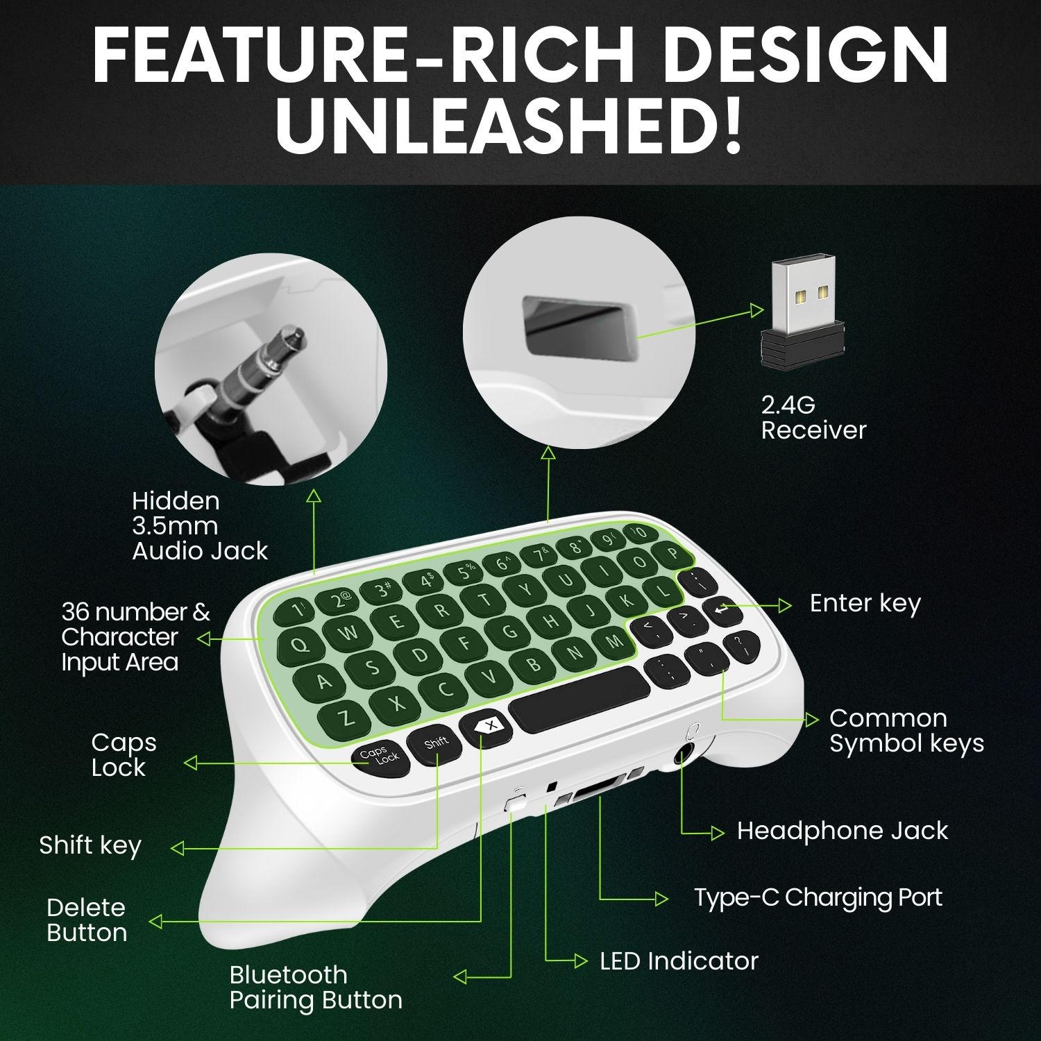 Stay Social: The attachment keyboard for xbox series x / s enhances your gaming experience by providing easy access to social platforms like Facebook and Twitter