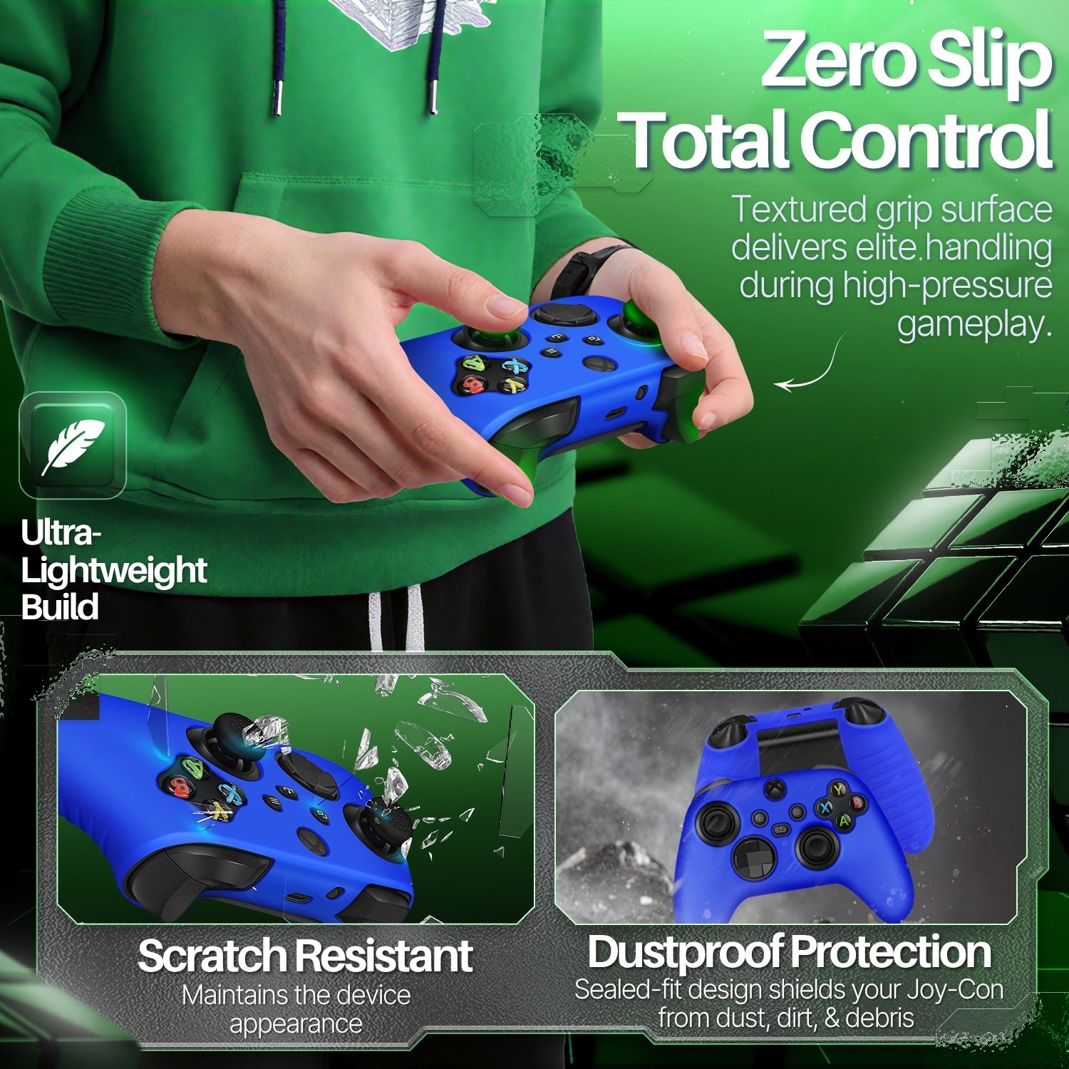 Fight Sweaty Hands - Experience our soft-touch silicone controller cover, anti-sweat surface which lessens hand fatigue and adds another element of grip, perfect for extended gaming sessions